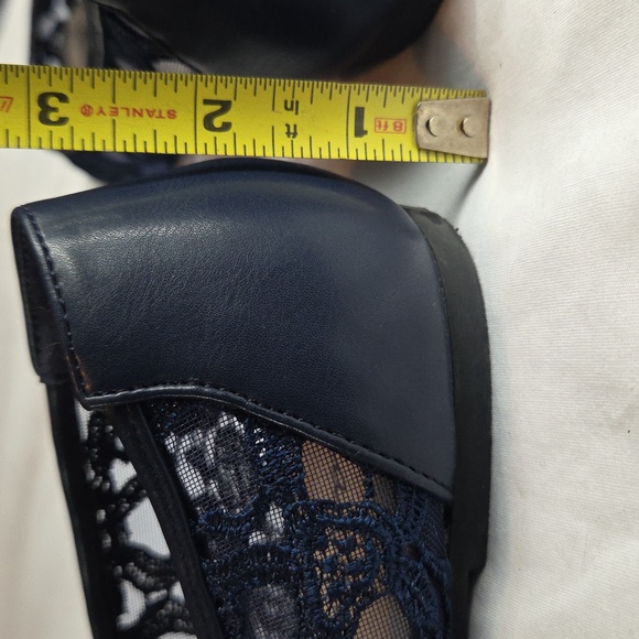 GreatOnU NAVY BLUE Flats Shoes With Flowers 8.5 39.5 New, Not Worn - Picture 11 of 12